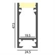 Bodeneinbauprofil Floor XL weiss  B=24.5mm H=47.5mm L=1000m | Bild 2