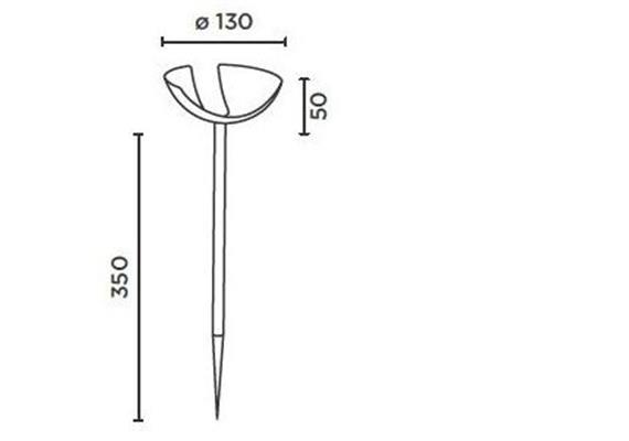 Bodenspiess Tee Shot zu Bodenleuchte SHOT anthr.  H=350 D=130 H= Schale 50mm