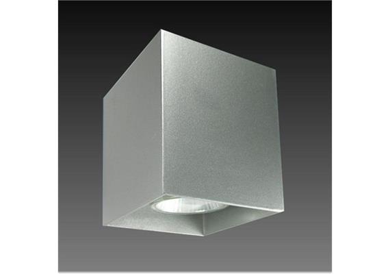 Decken Aufbaustrahler Kano HV 50W silbergrau  230V/ GU10 1x 35-50W/ H=100 80x80