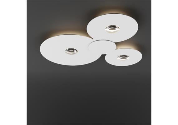 Deckenleuchte Bugia Mega weiss glänzend  2700K 3x15W / 4200lm B:79.6cm T: 76.5cm H: 5cm