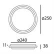 Deckenleuchte LED Circle 29W 3000K weiss opal  230V 1800lm CRI80 D=250 H=38 IP44 | Bild 2