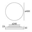 Deckenleuchte LED Slice 29W 3000K silberopal  230V 1850lm CRI80 D=400mm H=63mm IP20 | Bild 2
