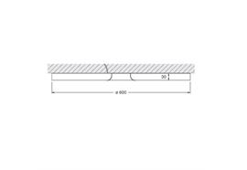 Deckenleuchte MITO up 60W air schwarz matt  240V 2400lm D=60cm H=3cm IP20
