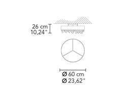 Deckenleuchte Olà PL6 LED rund schwarz matt  230V/ 23.4W 3000K 2304lm D=60cm H=26cm IP20