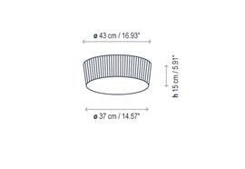 Deckenleuchte Planfonet 40 crema  240V E27 2x9W P45 /D=43 H=15cm IP66