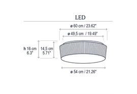 Deckenleuchte Planfonet 60 17W crema  240V /2700K 5400Lm D=54 H=16cm IP66