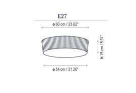 Deckenleuchte Planfonet 60 crema  240V E27 4x9W D=54 H=16cm IP66
