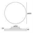 Deckenleuchte SLICE D=600 38-55W 4000°K DALI weiss  230V/ 5800lm CRI80 /H=66 /IP54 | Bild 2