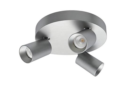 Deckenstrahler Minitube Trio Led 3x9.2W silberfarbig  240V/3x863lm CRI90 2700K D=250 H=157