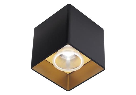 Deckenstrahler Quadrato LED 12W schwarz-gold  240V 2700K 1139Lm CRI90 L=93 H=93 IP20