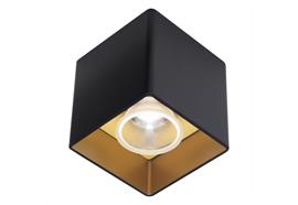 Deckenstrahler Quadrato LED 12W schwarz-gold  240V 3000K 1266Lm CRI90 L=93 H=93 IP20