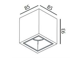 Deckenstrahler Quby Led 9.3W 33° 240V/883lm CRI90 3000K 85x85 H=93 / IP20