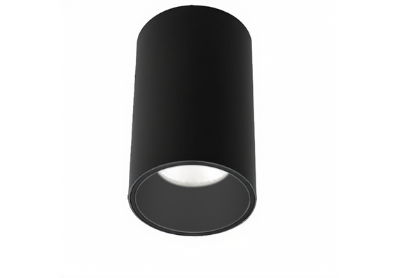 Deckenstrahler Tube Led 9.3W 50° starr schwarz  240V/1003lm CRI90 3000K D=90 H=150 IP20