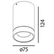 Deckenstrahler Tube Outdoor 36° starr weiss matt  240V/ 9.2W 3000K 883Lm D=75 H=124 / IP65 | Bild 2