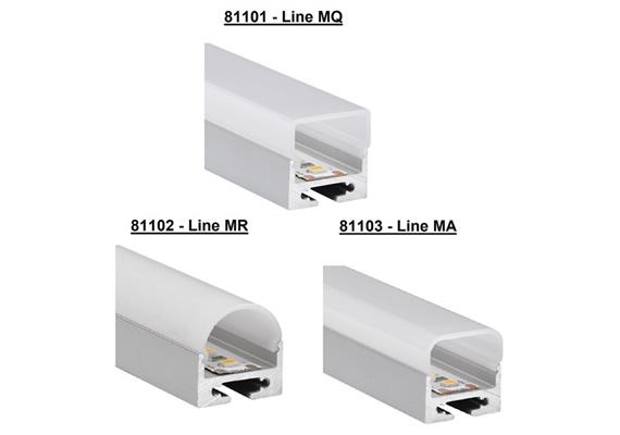 Diffusor MQ für Line M Profil opal matt  L=1000mm B=19.8mm / max. Länge 250cm