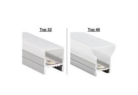 Diffusor Wand-Deckenaufbauprofil Top 32 opal matt  B=19.5mm H=21.8mm L=4000mm