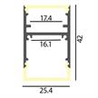 Diffussor kubisch für Pendel Profil Line Duo 26 opal  B=25mm H=2mm L=1000 | Bild 2