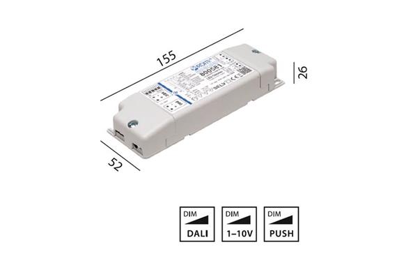 Dimmeinheit für LED 24V 288W  190-240V/ 12-24V max.12A DALI /1-10V / Push