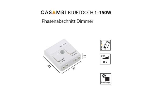 Dimmer Casambi 240V LED 1-150W (150W HG) für Einbau  240V/ L=41 B=37 H=14 / IP20