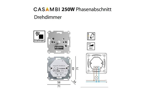 Drehdimmer UP Csambi 250W weiss  Druck-Wechsel-Schalter /Phasenabschnitt