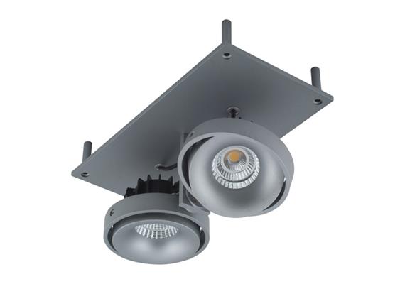 Eb-Strahler für Nische 240x120 LED 2x9.3W 45° silber  240V 2700K 2x705lm CRI90 500mA /IP20