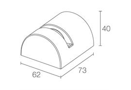 Effekt-Strahler Lyss 1.0 / 3W 8°x160° grau  24V-DC 2700K L=73mm B=62 H=40 IP65