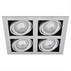 Einbaul. 4fach kardanisch Silber schwenk-richtbar 30°  mit Bajonettverschl. für PAR16 IP20