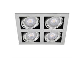 Einbaul. 4fach kardanisch Silber schwenk-richtbar 30°  mit Bajonettverschl. für PAR16 IP20