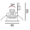 Einbaul. 90x90mm silberfarbig/Glas matt  Schnappverschl. für PAR16 As=76x76mm ET=130 IP44 | Bild 2