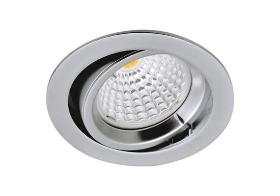 Einbaul. schwenkbar 30° chrom matt  12V Gx 5.3 / 20-50W Ausschnitt=70mm / D=80mm