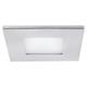 Einbauleuchte 90x90mm R /IP44 Glas matt /alu satin  12V Gy 6.35 20-50W IP44/AS=80mm ET=110