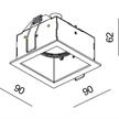 Einbauleuchte Easy schwenkbar 20° weiss  mit Sprengring für PAR16 As=83x83mm IP20 | Bild 2