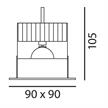 Einbauleuchte HV 90x90mm weiss/ Glas matt  230V G9/40W IP44/AS=76x76 ET=110 | Bild 2