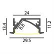 Einbauprofil Asym - Intro 29 Asymetrisch 45° Alu  L=1000mm B=29.5.1 H=13.4mm / IP20 | Bild 2