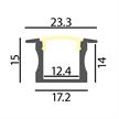 Einbauprofil INTRO 15 für LED alu eloxiert  B=23.3mm ohne Laschen B=17.2mm H=15mm L=1000 | Bild 2