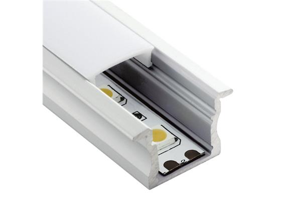 Einbauprofil INTRO 15 für LED alu eloxiert  B=23.3mm ohne Laschen B=17.2mm H=15mm L=2000