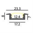 Einbauprofil INTRO 7 für LED alu eloxiert  B=23.3mm mit Laschen B=17.2mm H=8mm L=2000 | Bild 2