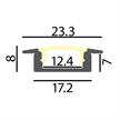 Einbauprofil INTRO 7 für LED alu eloxiert  B=23.3mm mit Laschen B=17.2mm H=8mm L=2500mm | Bild 2