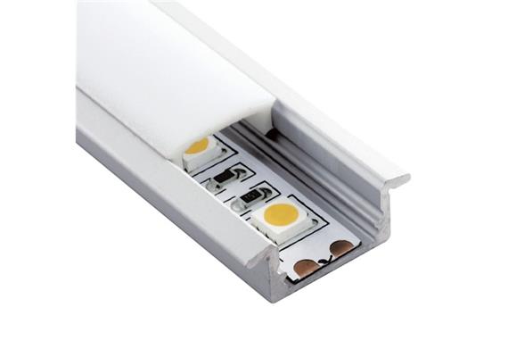 Einbauprofil INTRO 7 für LED alu eloxiert  B=23.3mm mit Laschen B=17.2mm H=8mm L=4000