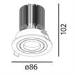 Einbaustrahler LED 10.5W 2700°K schwenk. weiss  LED 10.5W/500mA /AS=68mm/H=102mm D=85mm | Bild 2