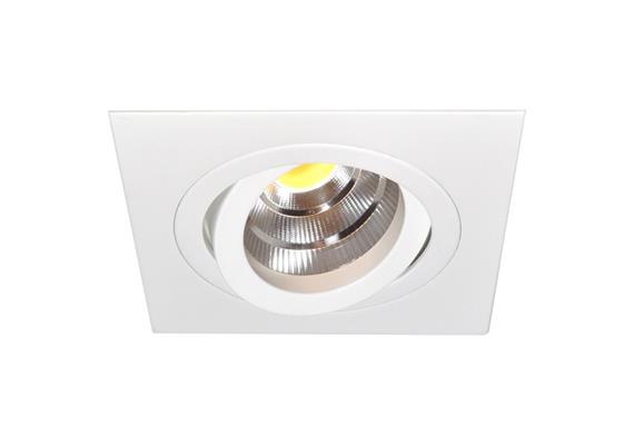 Einbaustrahler LED 10.5W schwenk. 3000°K alu geb.  LED 10.5W/500mA/AS=80mm/H=102mm/92x92mm