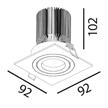 Einbaustrahler LED 10.5W schwenk. 3000°K alu geb.  LED 10.5W/500mA/AS=80mm/H=102mm/92x92mm | Bild 2