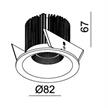 Einbaustrahler LED 9.2W starr weiss matt  DC 2700K 500mA 863Lm CRI90 D=82mm / IP54 | Bild 2