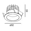 Einbaustrahler LED 9W 3000°K IP44 sandweiss  LED 9W/500mA / D=92mm AS=83mm H=65mm | Bild 2