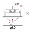 Einbaustrahler richtbar LED 3W alu CNC  24V/350mA DC /ET=40 D=80 As=70 | Bild 2