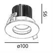 Einbaustrahler schwenkbar 30° 9.3W 2700K schwarz matt  DC 500mA 835Lm D=100mm H=95 IP20 | Bild 2