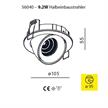 Einbaustrahler schwenkbar 9.3W 3000K weiss matt  DC 500mA 870lm CRI80 D=105mm H=55 / IP20 | Bild 2