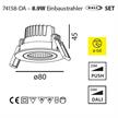 Einbaustrahler SET 9W D=80 36° nickel matt  240V /DC 2700K 500mA 1011lm CRI90 ET=45 /IP44 | Bild 2