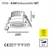 Einbaustrahler SET 9W D=80 36° nickel matt  240V /DC 2700K 500mA 1011lm CRI90 ET=45 /IP44 | Bild 2