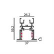 Einbaustromschiene Magneto mini 48V L=3m schwarz  DC 48V/ B=37mm H=39.2mm IB=26.2mm IP20 | Bild 2